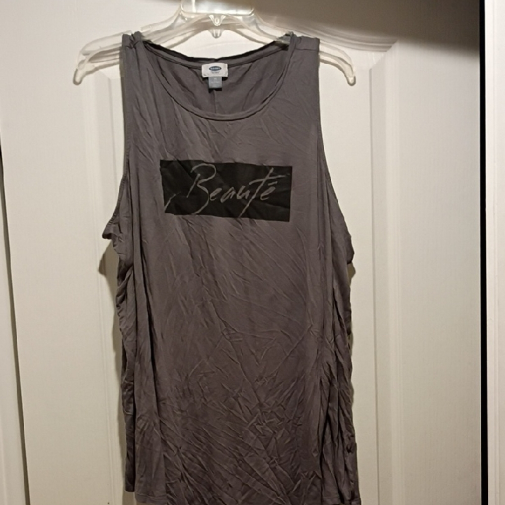 Old Navy Gray Tank Top with Graphic